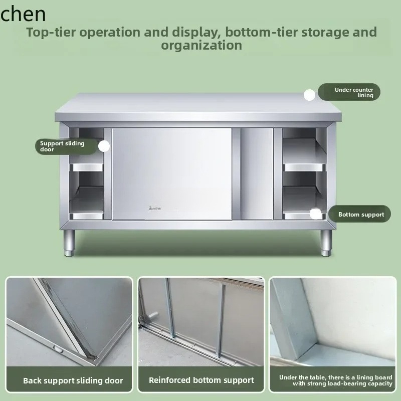 Commercial Kitchen Worktops - 주방 스테인리스 스틸 워크탑 슬라이딩 도어